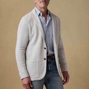 Faherty Inlet Knit Heather Grey Blazer XXL NEW Unstructured Cotton Sport Coat